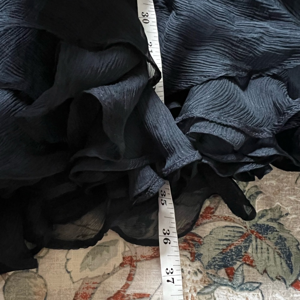 Tadashi Shoji Midnight Navy Pleated Chiffon Cocktail Dress Elegant Glam Size 8 - Picture 14 of 14